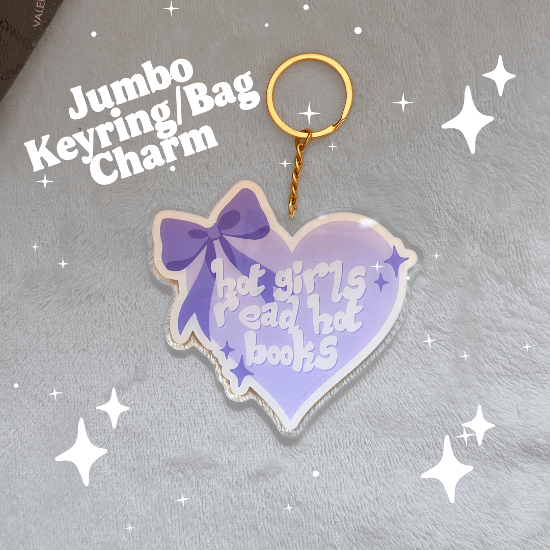 Hot Girls Read Hot Books Jumbo Keyring/Bag Charm