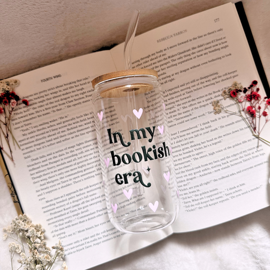 In My Bookish Era 16oz Glass Cup