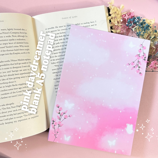 Pink Daydreamer Blank A5 Notepad