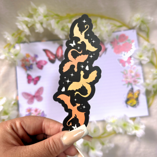 Orange Dragon Flight Die Cut Bookmark