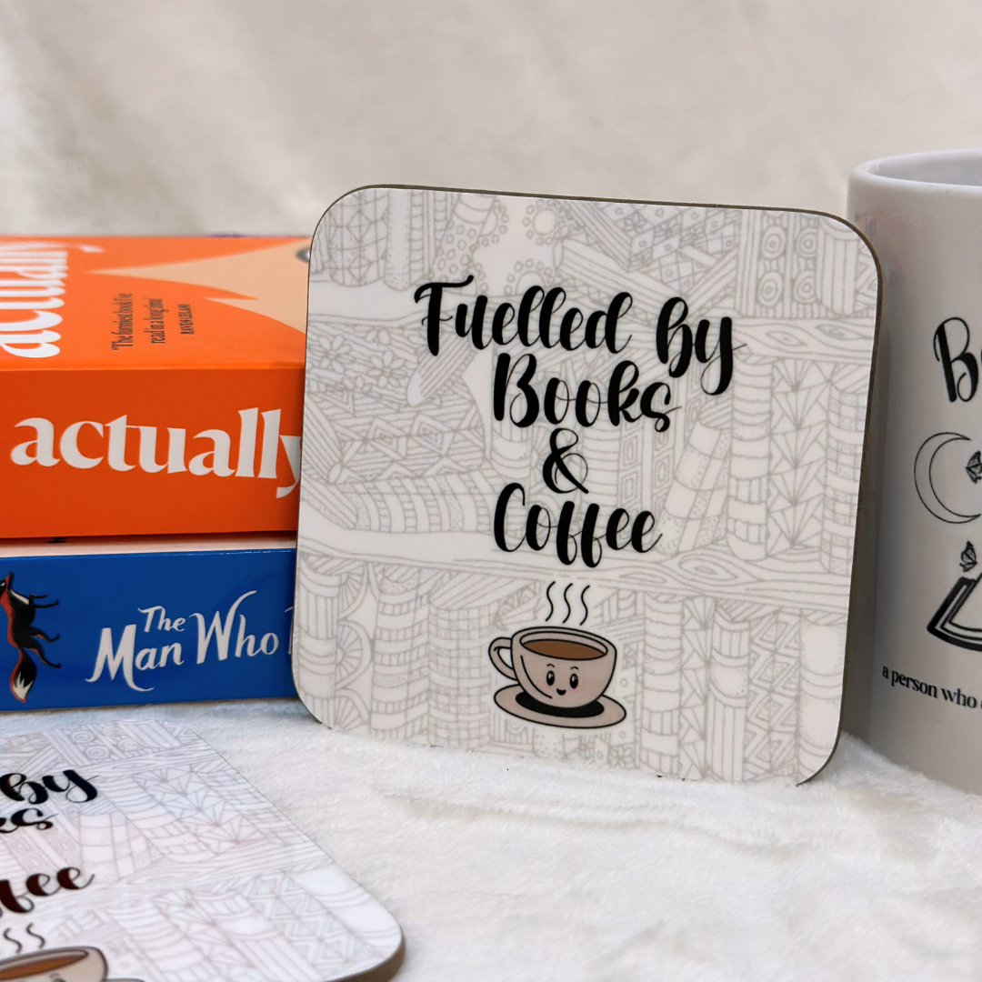 Fuelled By Books & Coffee Mug Coaster