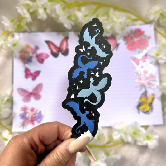 Blue Dragon Flight Die Cut Bookmark