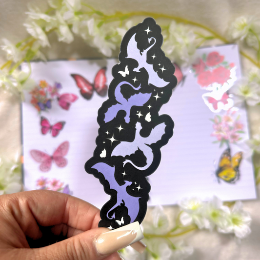 Purple Dragon Flight Die Cut Bookmark