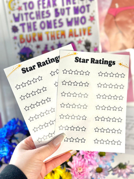 Blank Star Rating Sticker Sheet