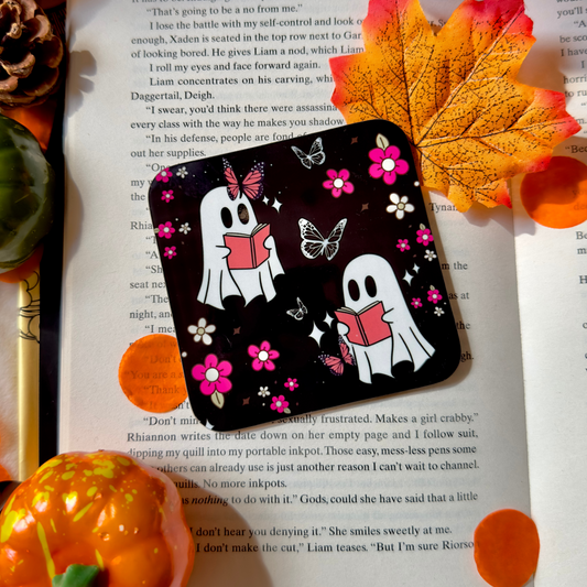 Ghostie Bookish Buddies Coaster