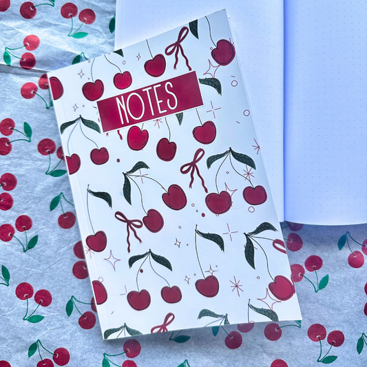 Cherry Sparkle A5 Journal | Dotted Pages