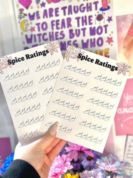 Blank Spice Rating Sticker Sheet