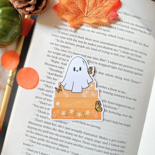 Ghostie Book Stack Vinyl Sticker