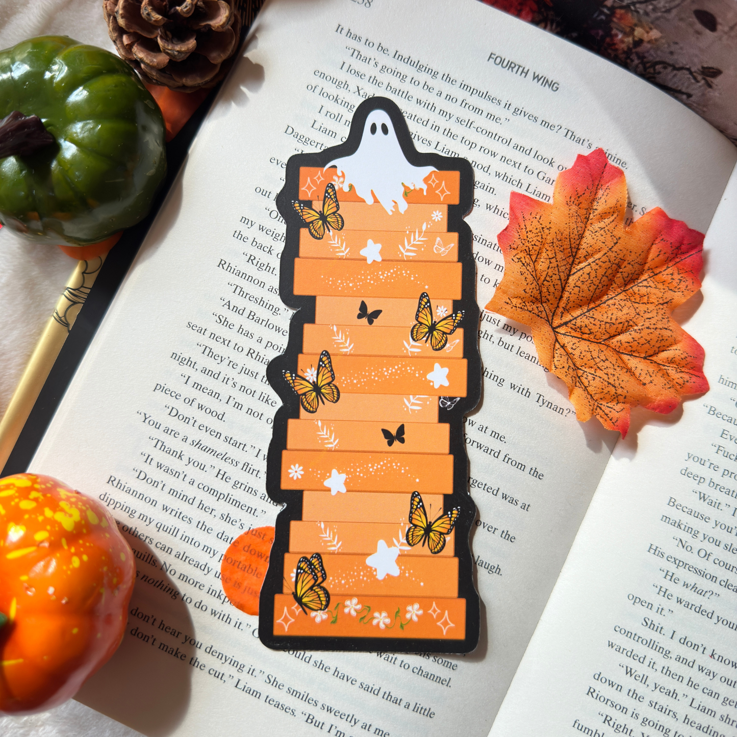 Haunted Book Stack Die-Cut Bookmark