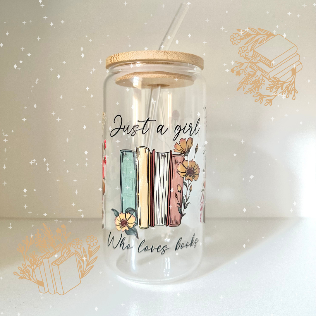 Book Lover 16oz Glass Cup