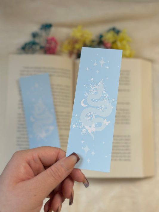 Serpentine Magic Pastel Blue Bookmark