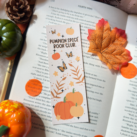 Pumpkin Spice Book Club Bookmark