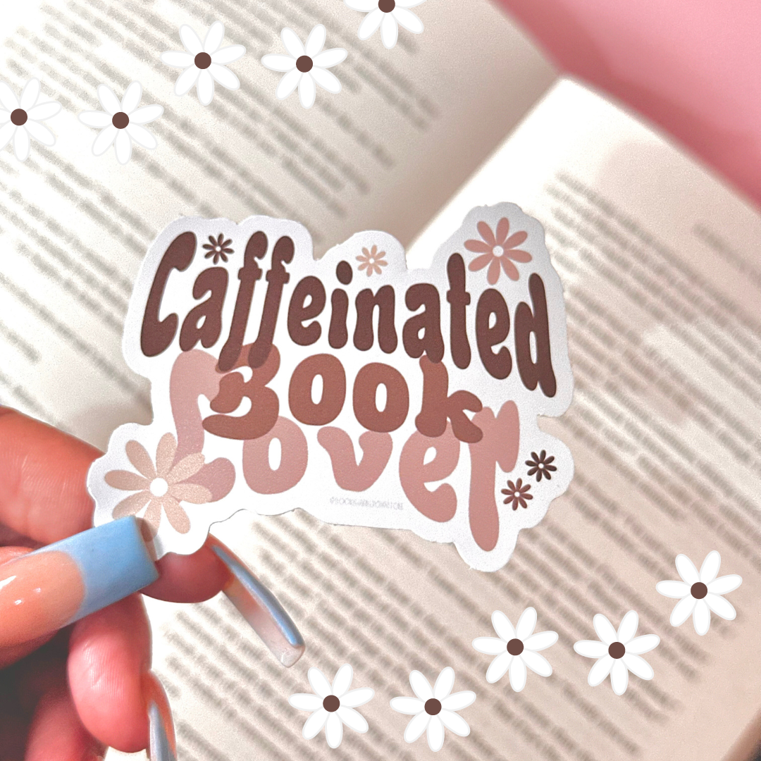 Caffeinated Book Lover Vinyl Sticker