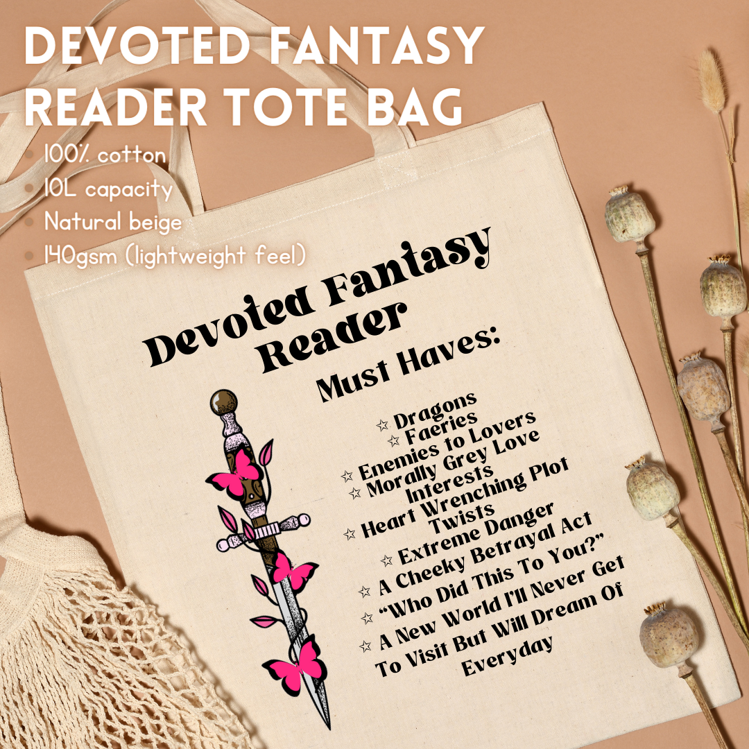 Devoted Fantasy Reader Tote Bag