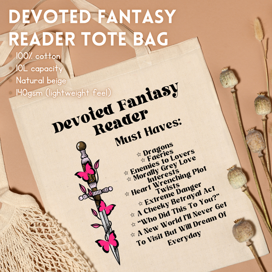Devoted Fantasy Reader Tote Bag