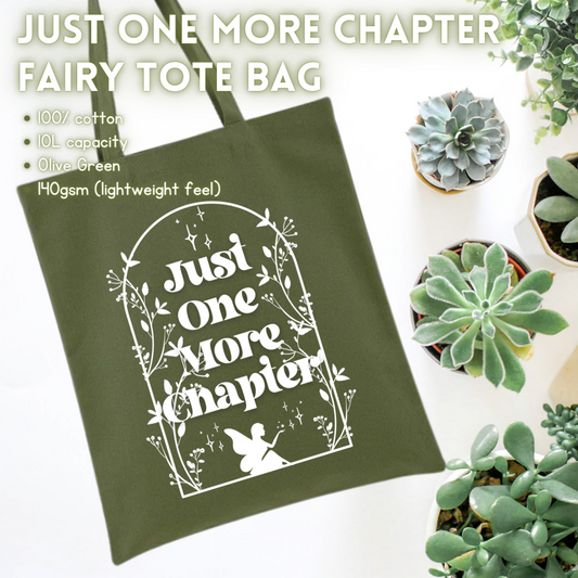 Just One More Chapter Fairy Tote Bag