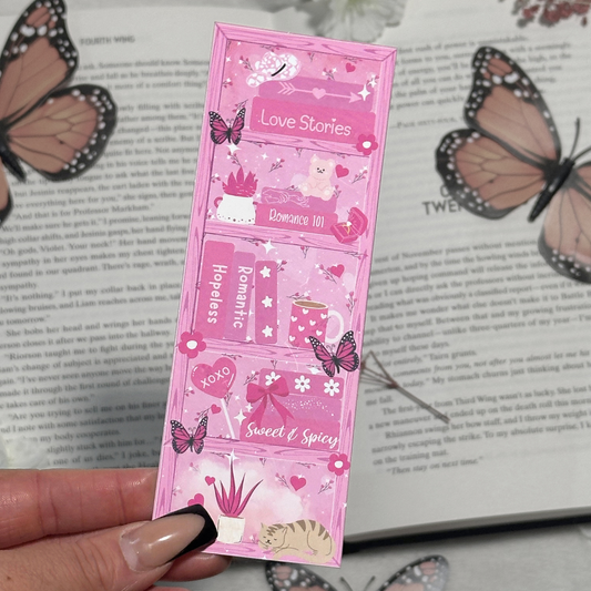 Romance Bookshelf Bookmark