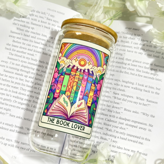 The Book Lover Tarot Card 16oz Glass Cup