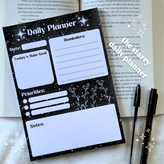 Starry Black and White A5 Daily Planner