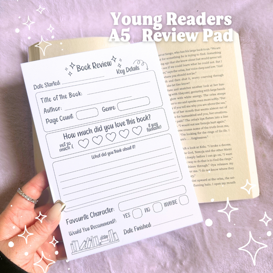 Young Readers A5 Book Review Pad