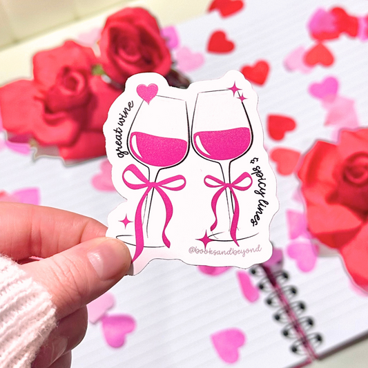 Good Wine & Spicy Lines Vinyl Sticker